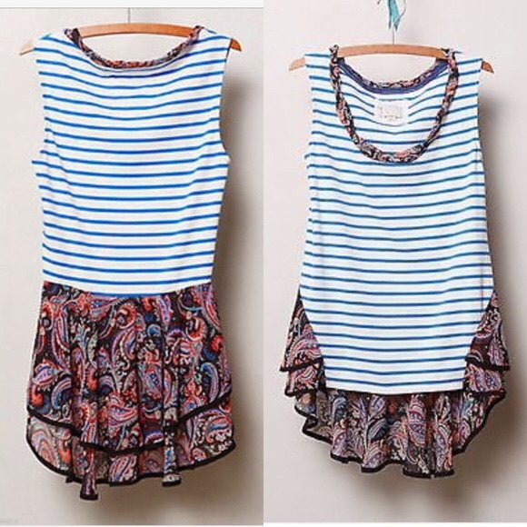 Anthropologie Tops - Anthropologie Postmark newstripe peplum tank top